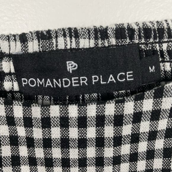 Pomander Place Tuckernuck Abigail Dress Womens M Black Gingham Babydoll Cottage - Picture 3 of 10